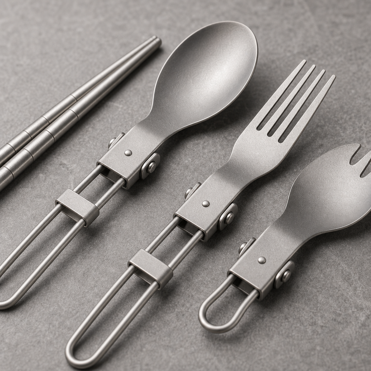 hcl titanium spork utensil set 04 detail